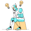 Computer Robot Thinking illustration - Free transparent PNG, SVG. No sign up needed.
