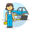 Mechanic Tire Change 6 illustration - Free transparent PNG, SVG. No sign up needed.