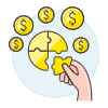 Coin Jigsaw 1 Illustration from UX Colors Set