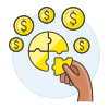 Coin Jigsaw 3 Illustration from UX Colors Set