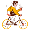 Going To Work On Bicycle illustration - Free transparent PNG, SVG. No sign up needed.