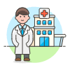 Doctor Hospital 1 Illustration from UX Colors Set | Free Download as SVG Vector and Transparent PNG | Streamline illustrations