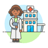 Doctor Hospital 4 Illustration from UX Colors Set | Free Download as SVG Vector and Transparent PNG | Streamline illustrations