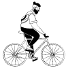 A Trendy Urban Going To Work On Bicycle 2 illustration - Free transparent PNG, SVG. No sign up needed.