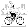 A Trendy Urban Going To Work On Bicycle 2 illustration - Free transparent PNG, SVG. No sign up needed.