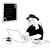 Digital Nomad Working In Coffee Shop 2 illustration - Free transparent PNG, SVG. No sign up needed.