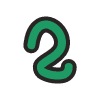 Number 2 2 Element from Fun Stickers Set