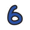 Number 6 2 Element from Fun Stickers Set