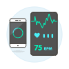 Helth Activity Tracker App Illustration from UX Colors Set | Free Download as SVG Vector and Transparent PNG | Streamline illustrations