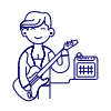 Singer Guitar 4 Illustration from UX Line Set