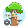 Tree House Illustration from UX Colors Set