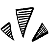 Triangle Pointing Doodle Element from Beveled Scribbles Set