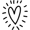 Heart Wink Line Element from Variable Scribbles Set