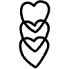 Overlapping Hearts Line Element from Variable Scribbles Set