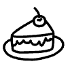 Cake Dessert Line Element from Variable Scribbles Set