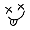 Emoji Squinting Eyes Stuck Out Tongue Line Element from Variable Scribbles Set