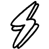 Lightning Flash Shadow Line Element from Variable Scribbles Set