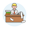 Accountant Sit 1 1 Illustration from UX Colors Set