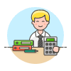 Accountant Sit 3 1 Illustration from UX Colors Set