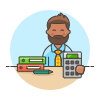 Accountant Sit 3 3 Illustration from UX Colors Set