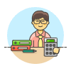 Accountant Sit 3 5 Illustration from UX Colors Set