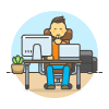 Employee Sit 1 2 illustration - Free transparent PNG, SVG. No sign up needed.