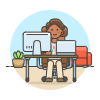 Employee Sit 1 3 Illustration from UX Colors Set | Free Download as SVG Vector and Transparent PNG | Streamline illustrations