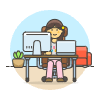 Employee Sit 1 4 Illustration from UX Colors Set | Free Download as SVG Vector and Transparent PNG | Streamline illustrations