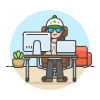Employee Sit 1 6 illustration - Free transparent PNG, SVG. No sign up needed.