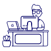 Employee Sit 2 1 Illustration from UX Line Set