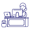 Employee Sit 2 2 Illustration from UX Line Set