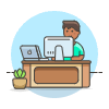 Employee Sit 2 3 illustration - Free transparent PNG, SVG. No sign up needed.