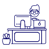 Employee Sit 3 1 Illustration from UX Line Set