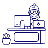 Employee Sit 3 2 Illustration from UX Line Set