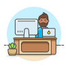 Employee Sit 3 3 Illustration from UX Colors Set