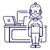 Employee Stand 1 2 Illustration from UX Line Set