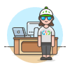 Employee Stand 1 2 Illustration from UX Colors Set