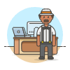 Employee Stand 1 3 Illustration from UX Colors Set