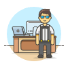 Employee Stand 1 4 Illustration from UX Colors Set | Free Download as SVG Vector and Transparent PNG | Streamline illustrations