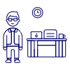 Employee Stand 2 1 Illustration from UX Line Set