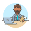 Manager Sit 1 3 Illustration from UX Colors Set