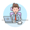 Manager Sit 2 1 Illustration from UX Colors Set
