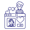 Online Dating Like 1 2 Illustration from UX Line Set