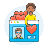 Online Dating Like 1 5 Illustration from UX Colors Set