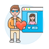 Online Dating Like 2 1 Illustration from UX Colors Set