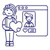 Online Dating Like 2 4 Illustration from UX Line Set