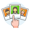 Online Dating Pick 1 Illustration from UX Colors Set