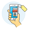 Phone App Shop 2 2 Illustration from UX Colors Set