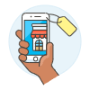 Phone App Shop 2 3 Illustration from UX Colors Set