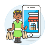 Phone App Shop 3 2 Illustration from UX Colors Set | Free Download as SVG Vector and Transparent PNG | Streamline illustrations